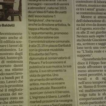 Spettacolo musica-teatro scritto e diretto dalla violista Elisabetta Del Ferro